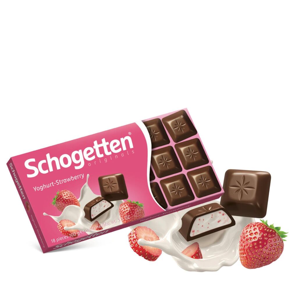 Schogetten Yoghurt - Strawberry Milk Chocolate Çilek - Yoğurt Dolgulu Sütlü Çikolata 100 Gr İthal 5