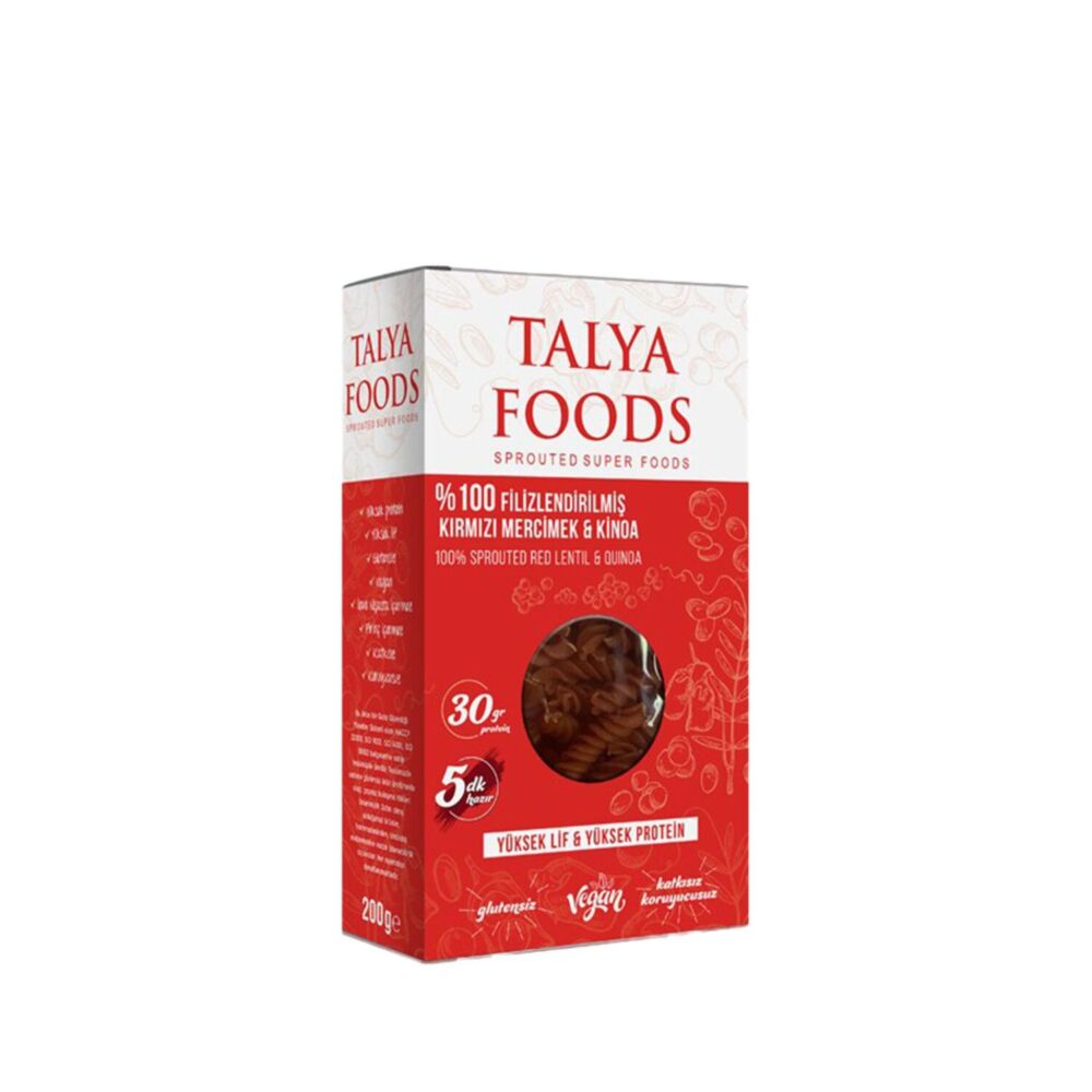 Talya Foods Filizlendirilmiş Kırmızı Mercimek ve Kinoa Makarnası 200 Gr 5