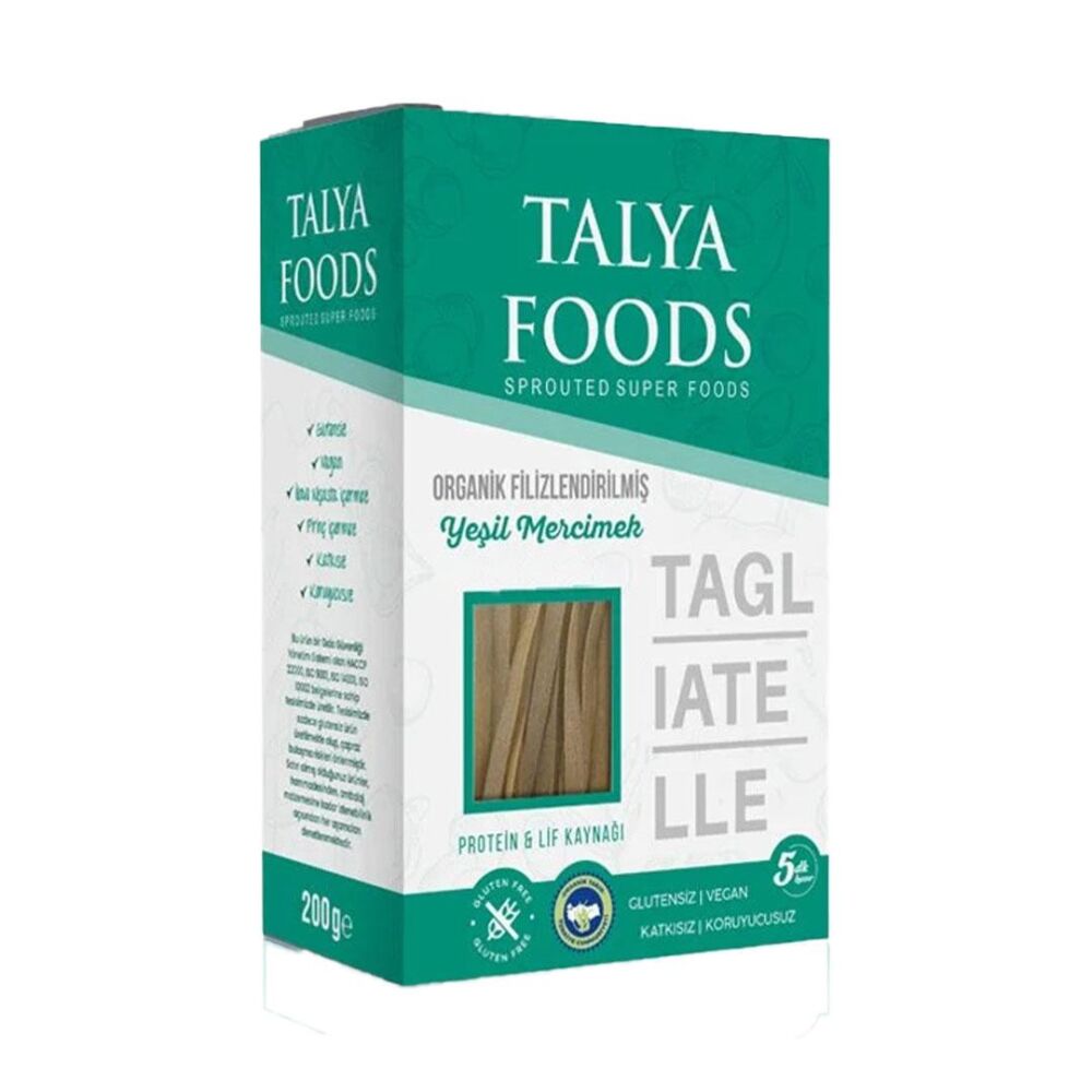 Talya Foods Organik Filizlendirilmiş Yeşil Mercimek Tagliatelle 200 Gr 5