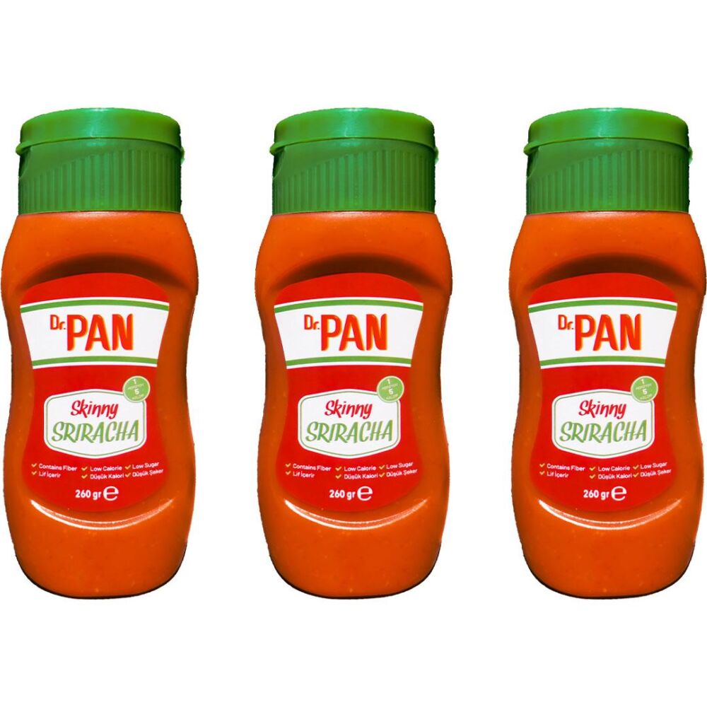 Dr. Pan Skinny Sriracha Şeker İlavesiz Düşük Kalorili Sarımsaklı Acı Biber Sosu 3 x 260 Gr 5