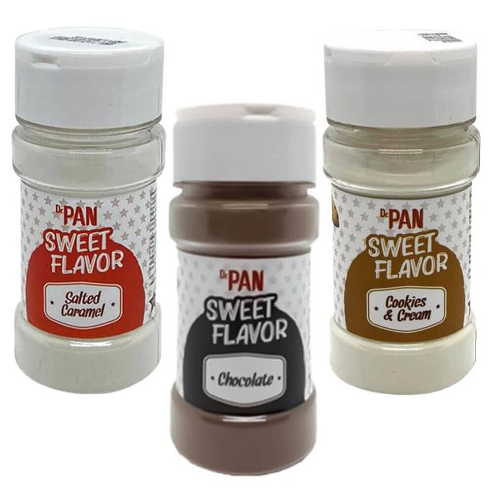 Dr. Pan Sweet Flavor ( Chocolate - Salted Caramel - Cookies Cream ) Toz Tatlandırıcı ( Çikolata - Tuzlu Karamel - Bisküvi Krema ) Set 5