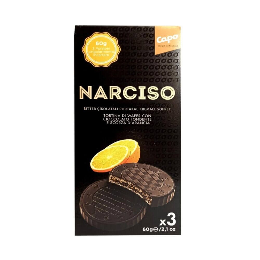 Narciso Bitter Çikolatalı Portakal Kremalı Gofret 60 Gr 5